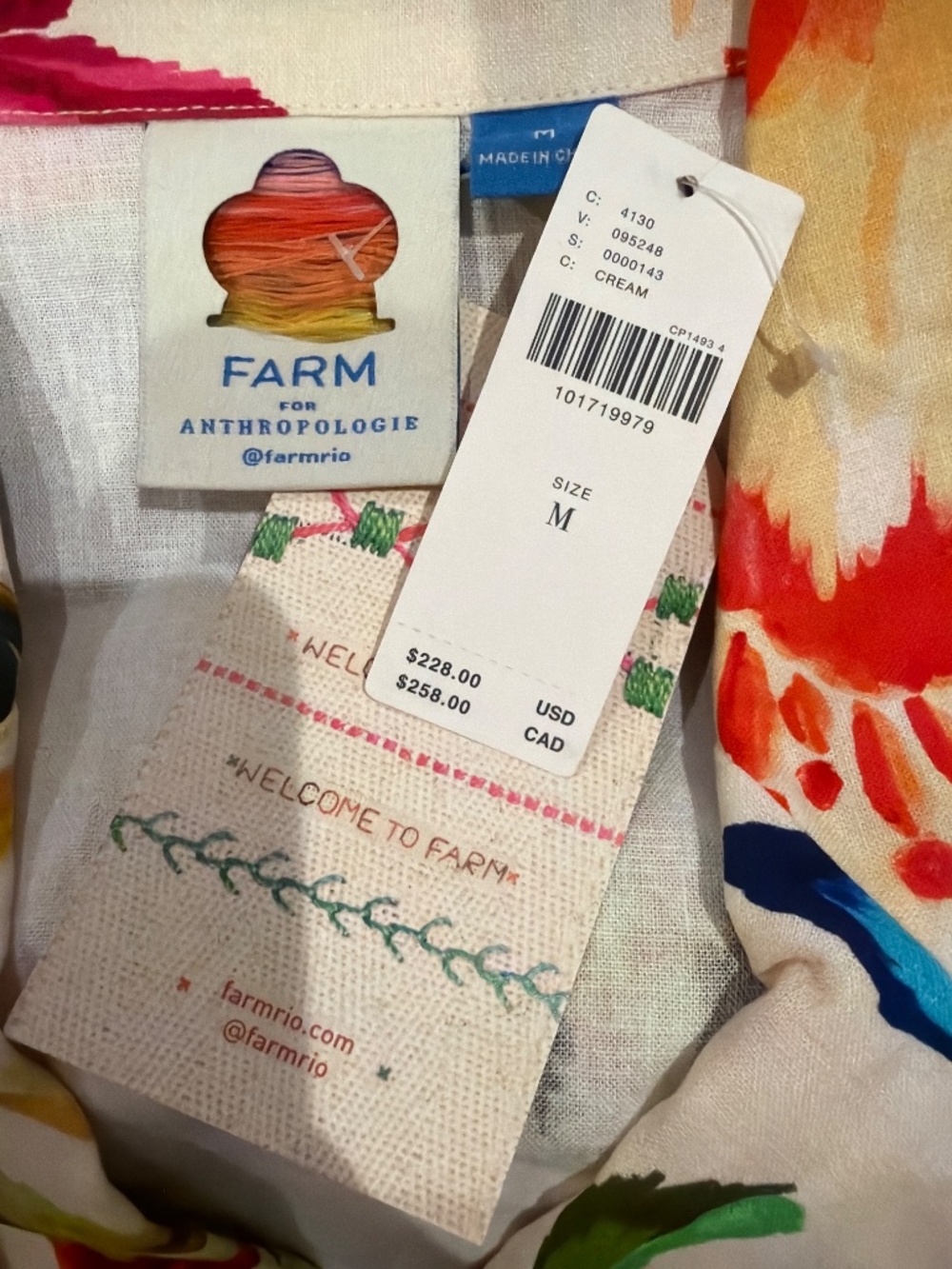 FARM Rio for Anthropologie Colorful Tropical Dress | NWT | Sz Medium - Picture 2 of 3